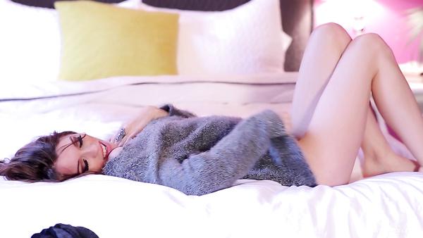 Red-haired cutie Caitlin first time in porn