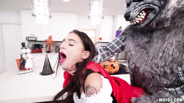 Scared Red Riding Hood takes Gray Wolf's huge cock